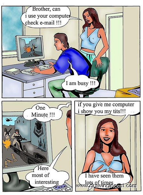 DrawingIncest - Sis just got two cocks